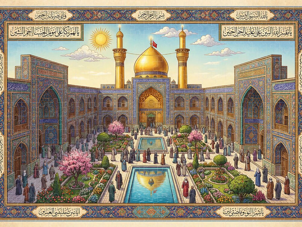 Golden Shrine Jigsaw Puzzle: Imam Hussein Karbala Pilgrimage