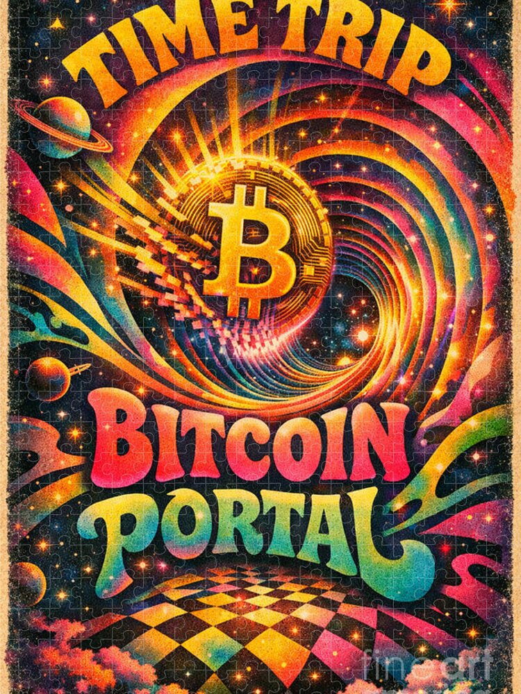 Time Trip Bitcoin Portal Jigsaw Puzzle: A Cosmic Cryptocurrency Adventure