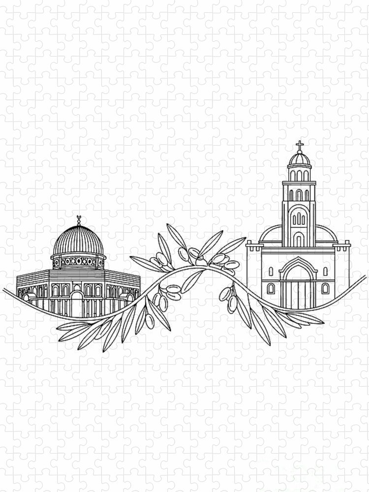 United by Roots, Divided by Power: A Symbolic Black & White Jigsaw Puzzle