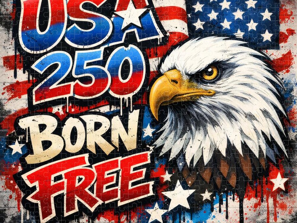 USA 250 Born Free Eagle Jigsaw Puzzle: Patriotic Spirit