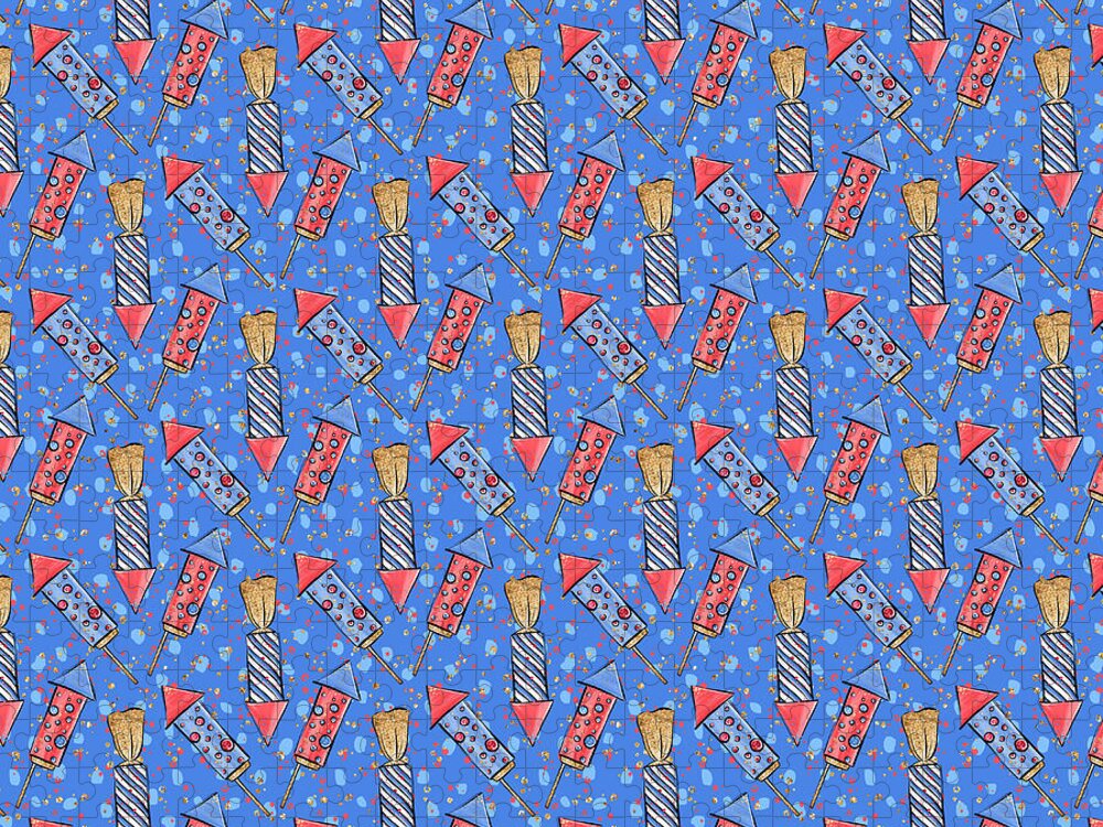 Patriotic Fireworks Jigsaw Puzzle: Celebrate the Spirit of July 4th