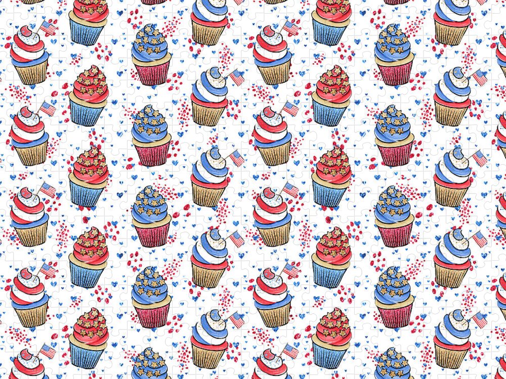 Patriotic Cupcakes Jigsaw Puzzle: A Festive 4th of July Delight