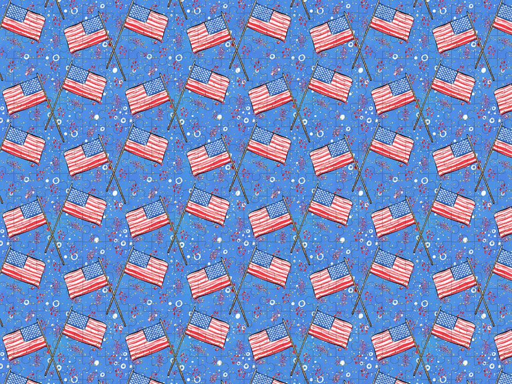USA Patriotic Pattern 4 July Jigsaw Puzzle: Celebrate America