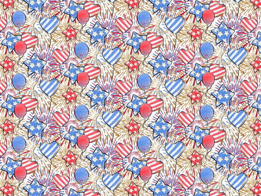 USA Patriotic Pattern Jigsaw Puzzle: Stars, Stripes, and Fireworks
