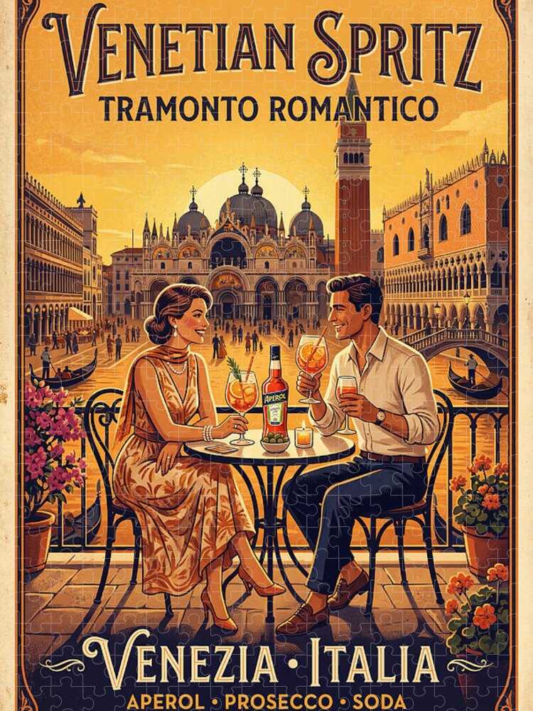 Venetian Spritz Jigsaw Puzzle: Aperitivo at Piazza San Marco