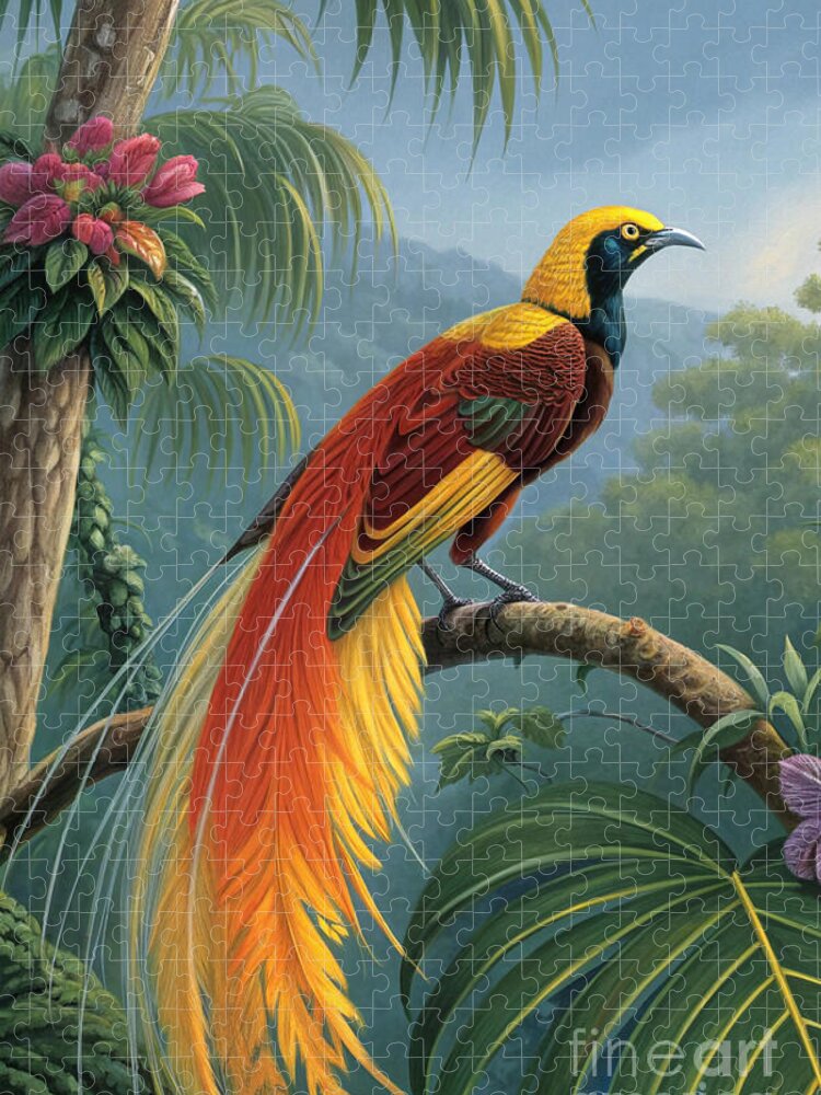 Vibrant Bird of Paradise Vintage Jigsaw Puzzle: A Tropical Delight