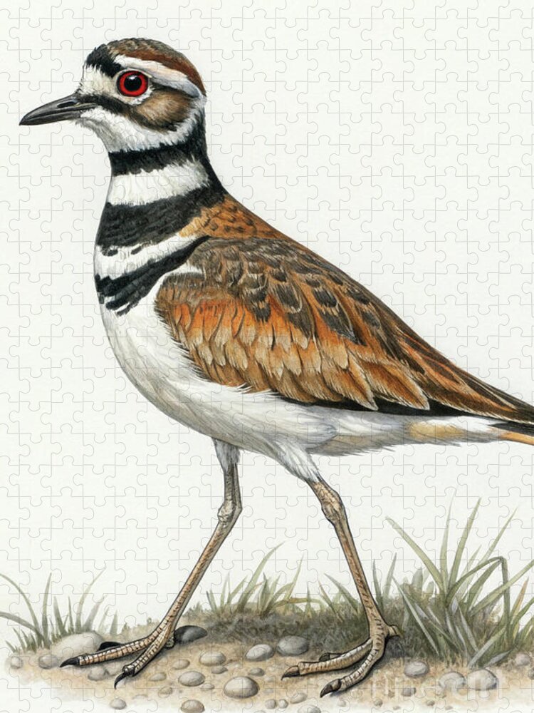 Killdeer Bird Jigsaw Puzzle on Gravel Path
