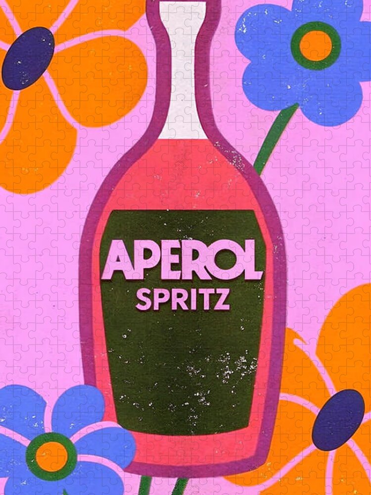 Aperol Spritz Retro Jigsaw Puzzle: Vintage Italian Cocktail Wall Art
