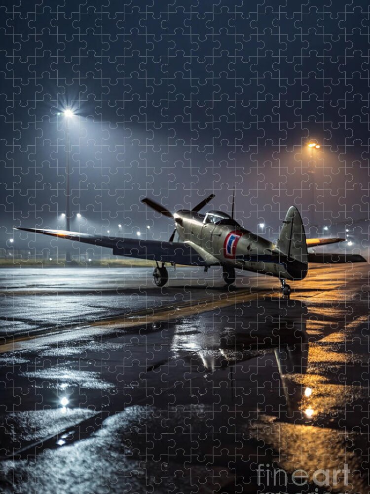 Vintage Spitfire Night Runway Jigsaw Puzzle: A Nostalgic Challenge