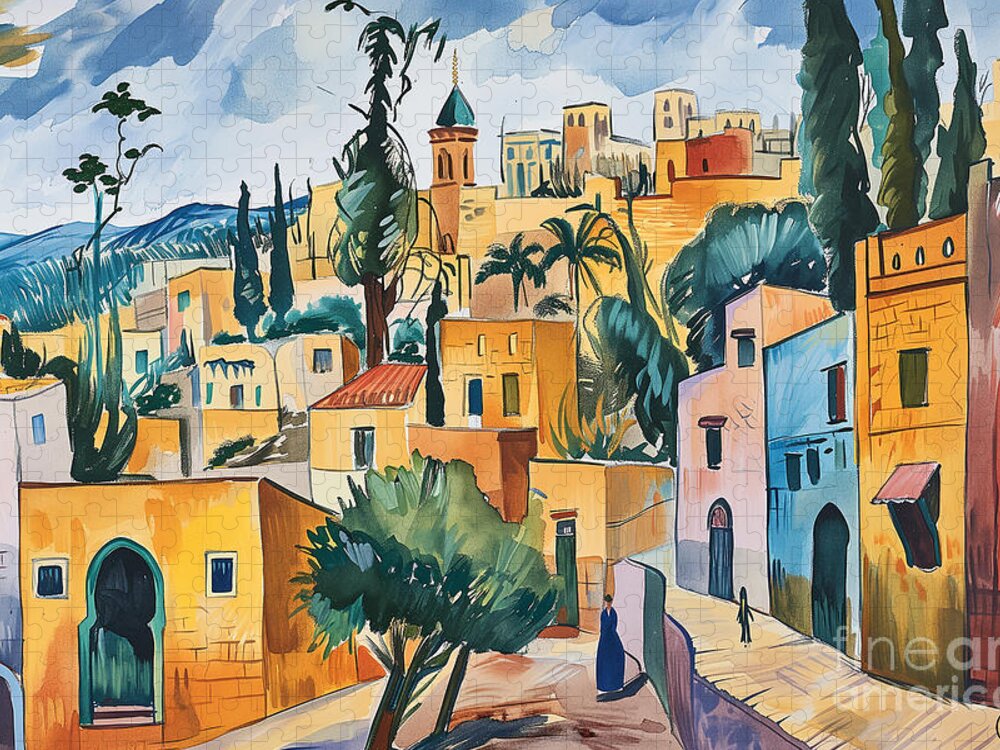 Vintage Splendor of Meknes: A Timeless Travel Jigsaw Puzzle