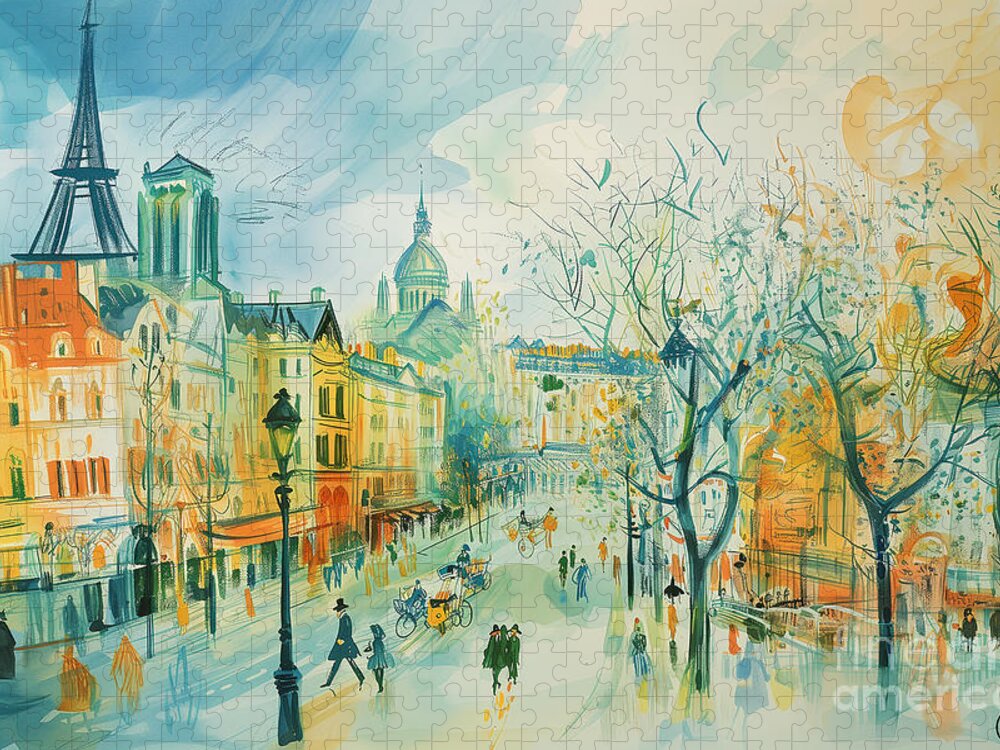 Vintage Paris Street Scene Jigsaw Puzzle: A Timeless Travel Experience