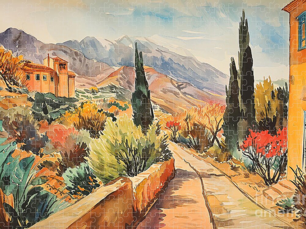 Vintage Vistas of the Moroccan High Atlas Jigsaw Puzzle