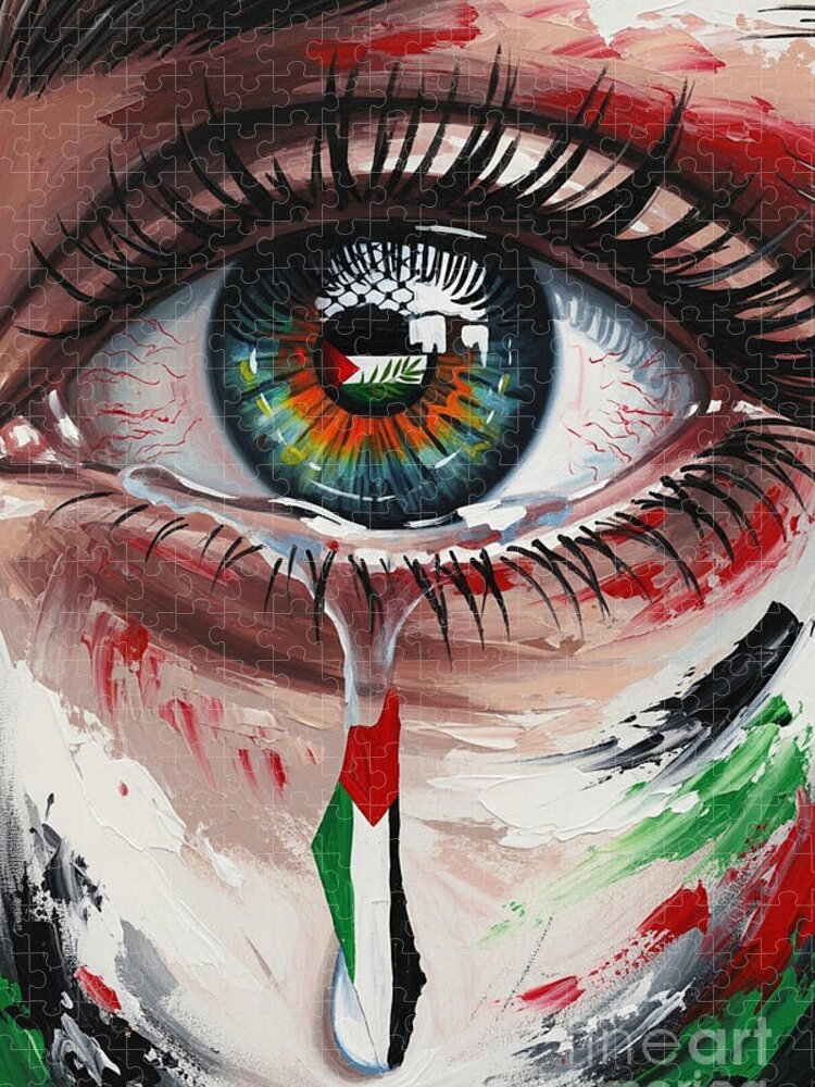 Tears of Hope: A Striking Palestine-Themed Jigsaw Puzzle