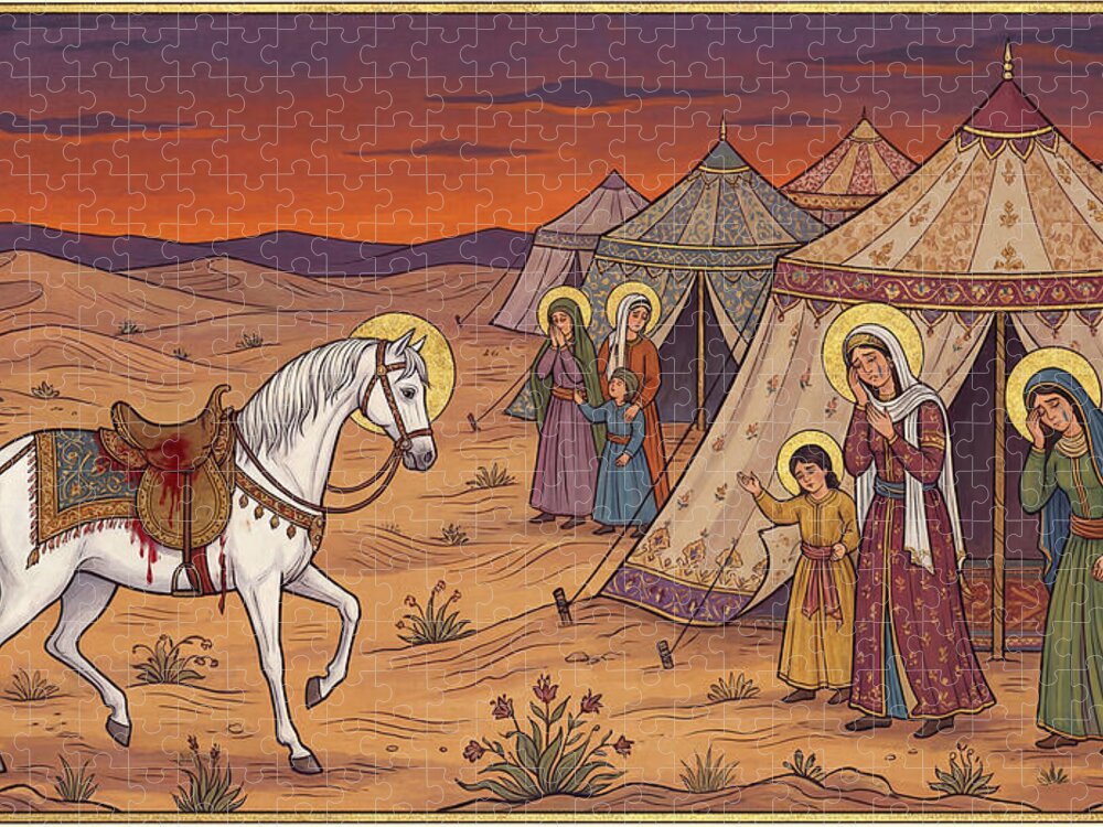 Zuljanah Returning Karbala Jigsaw Puzzle - Sacred Persian Art